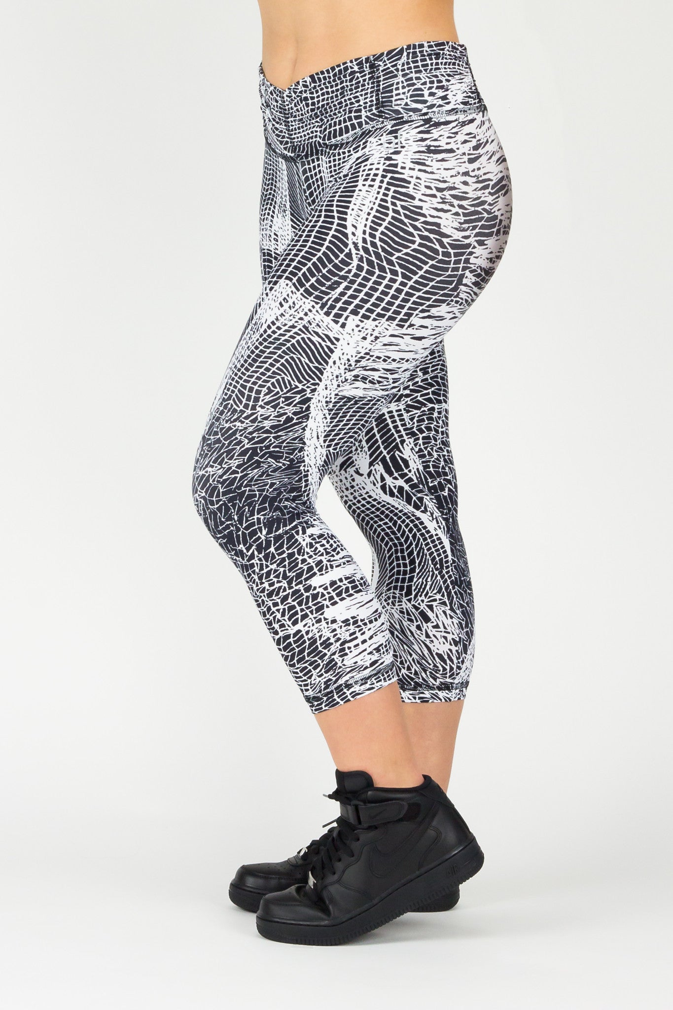 Legging Crazy Print - Amni, Black and White Web