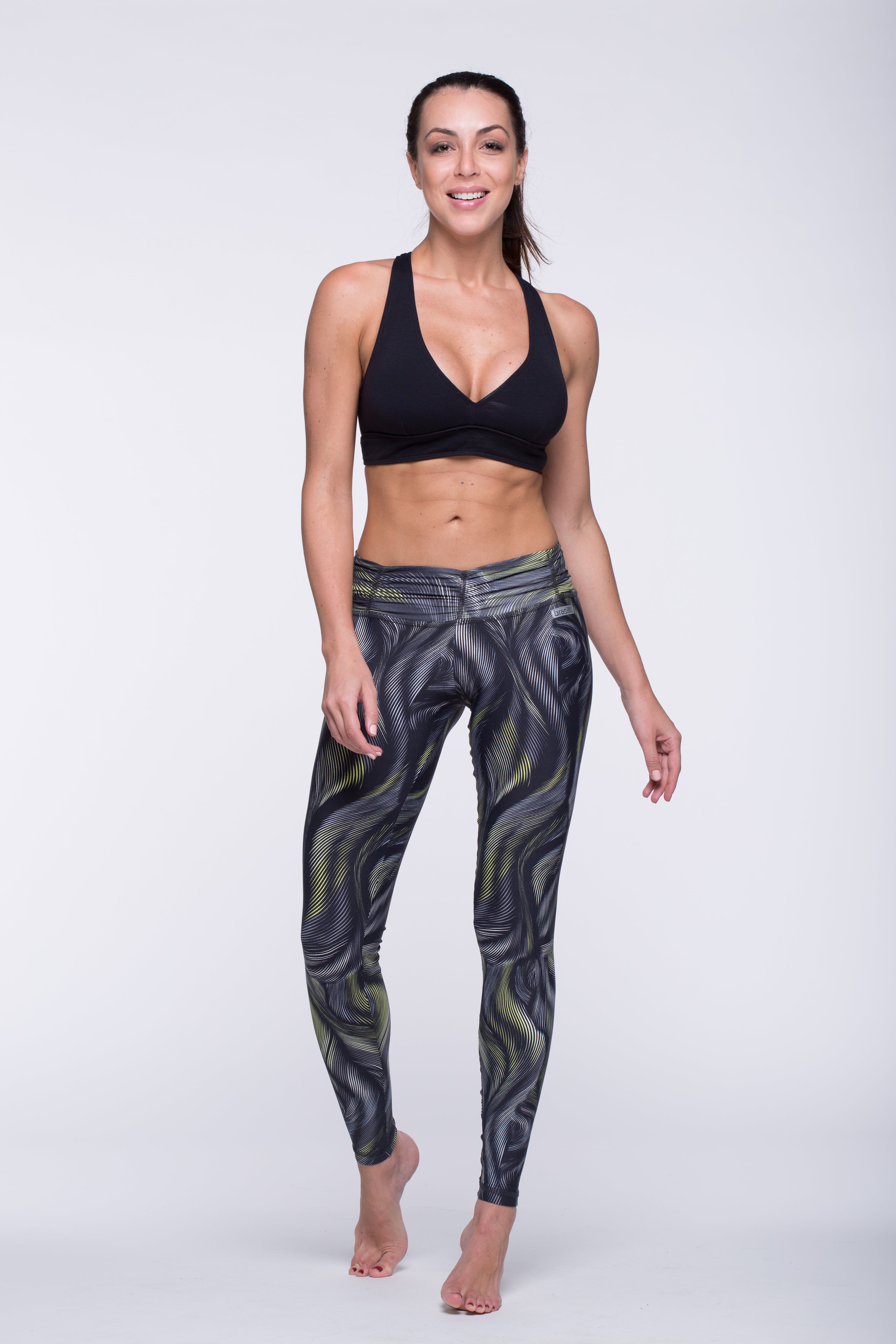 Legging Full Length Crazy Print - Amni, Shadow Gray