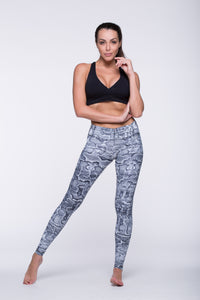 Legging Full Length Crazy Print - Amni, Black Cobra