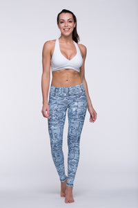 Legging Full Length Crazy Print - Amni, Mint Cobra