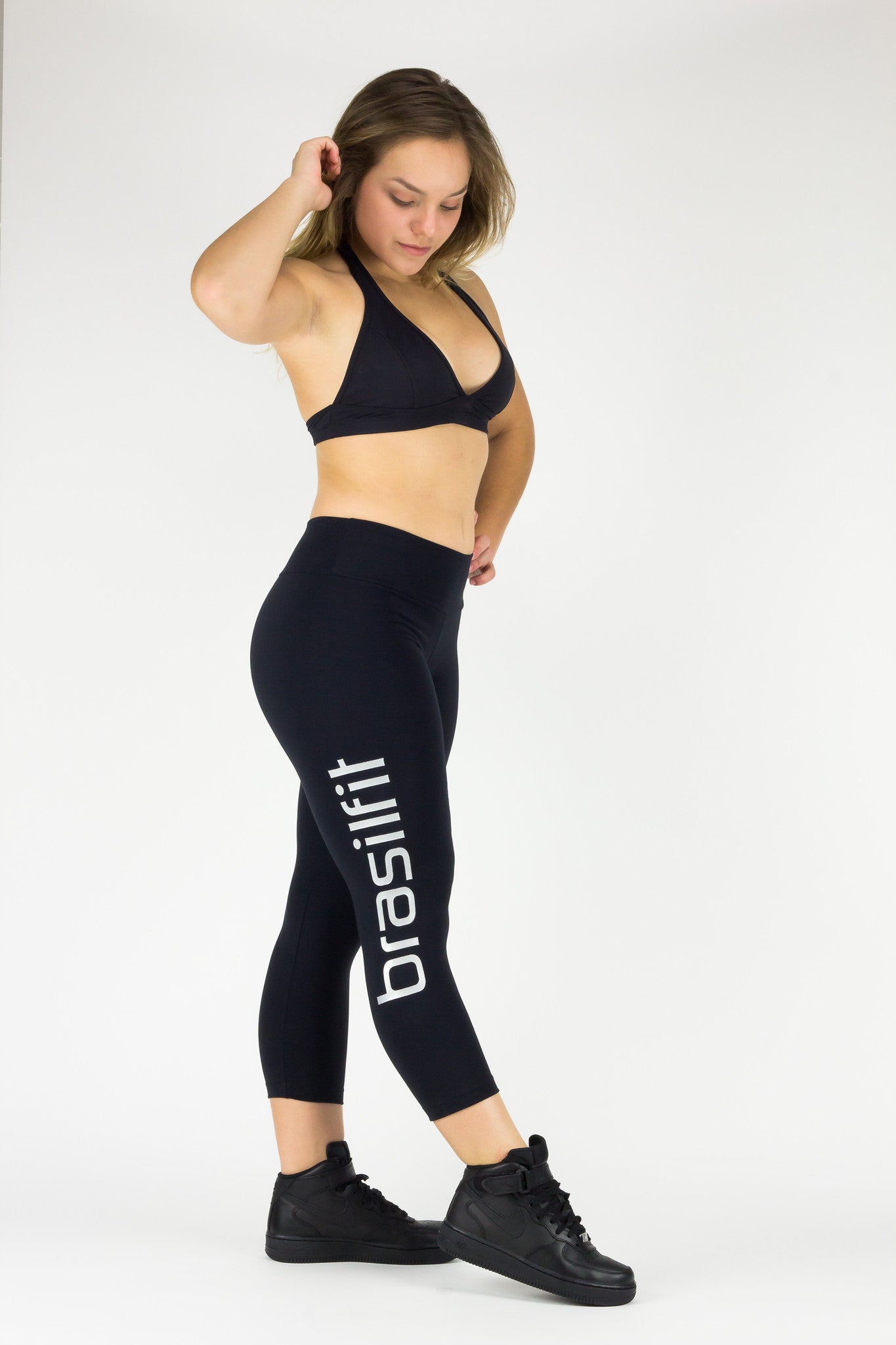 Legging Calore - Supplex, Black and Silver