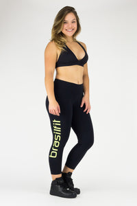 Legging Calore - Supplex, Black and Citrus