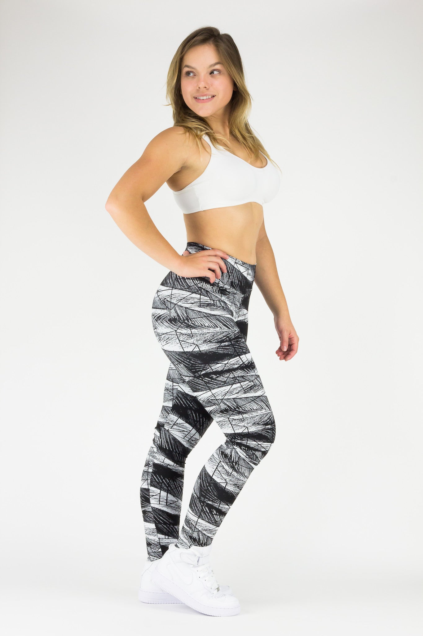 Legging Full Length - Supplex, Black and White