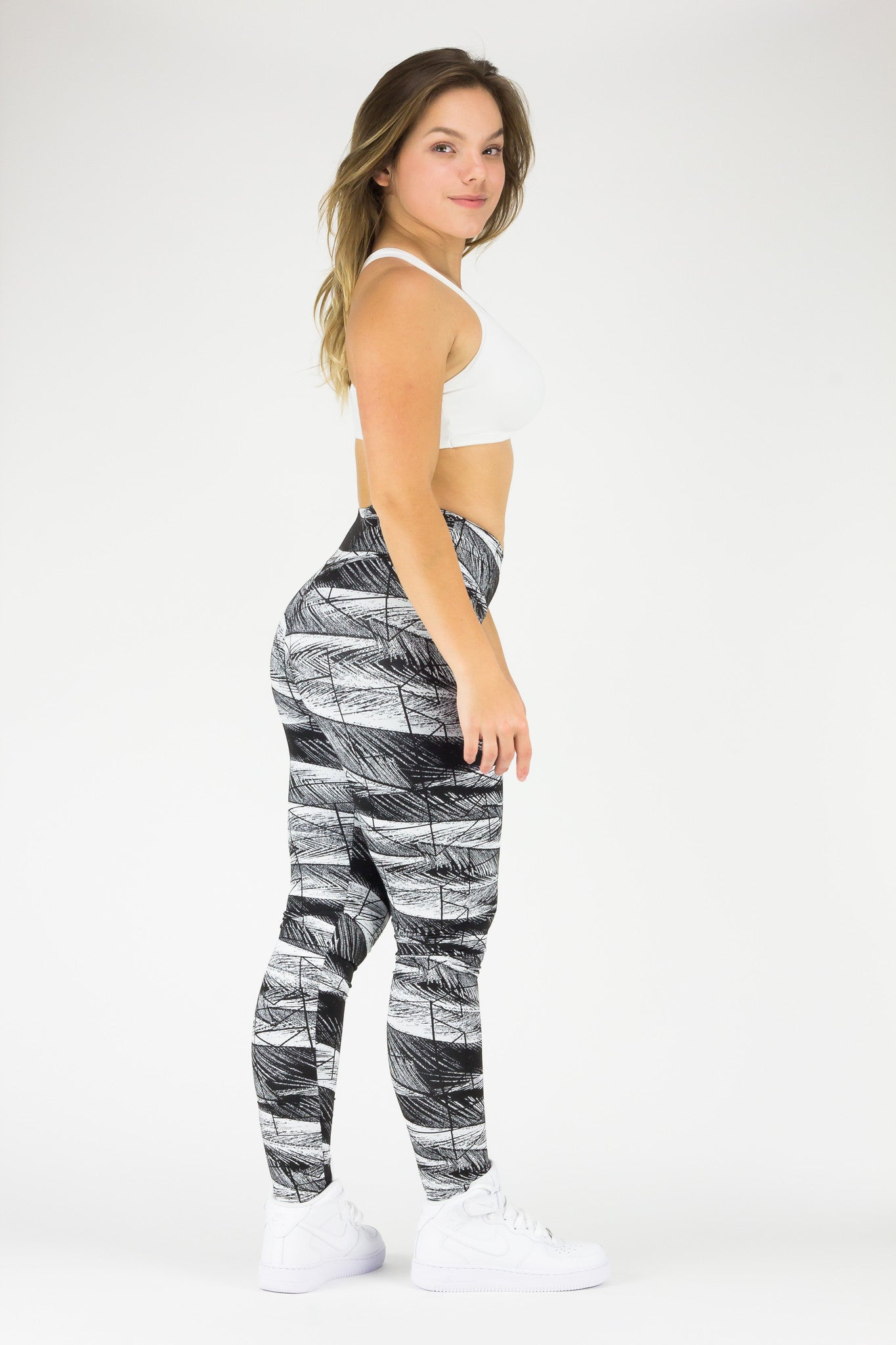 Legging Full Length - Supplex, Black and White