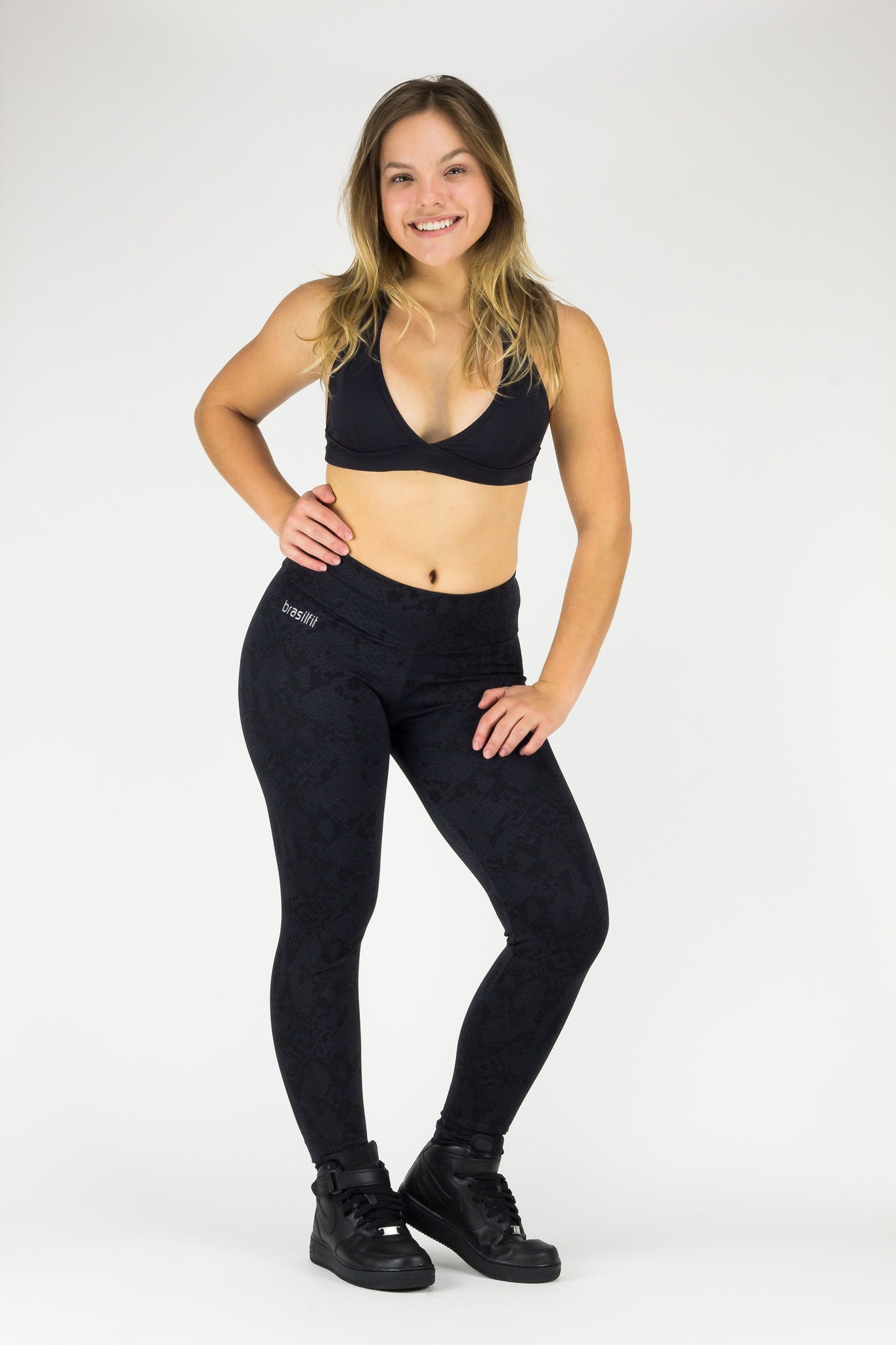 Legging Full Length - Jacquard, Black Snake