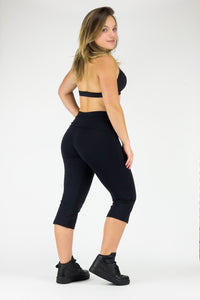 Legging Capri Rollover - Supplex, Black